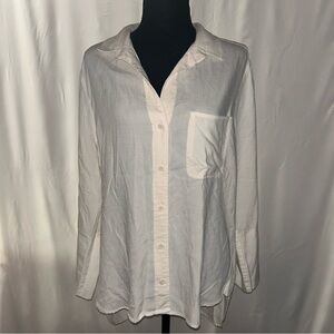 Cloth & Stone Womens Size Large  Button Up Shirt Hi-Low Beige-Blush